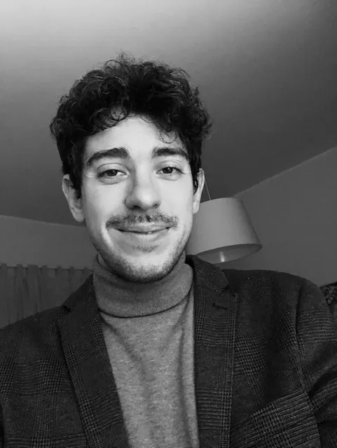 Portrait of Marco Cherubini in black and white